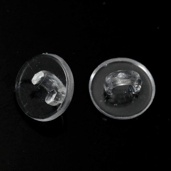 DoreenBeads Plastic Sewing Shank Buttons Round Clear Transparent 10mm(3/8") Dia, 200 PCs