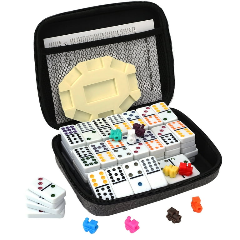 Double 12 dominoes store mexican train set