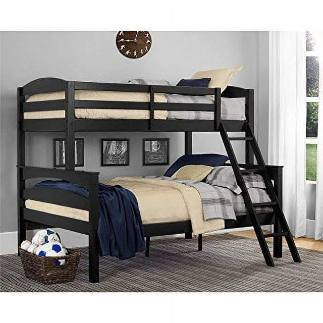Dorel Living Brady Traditional Wood Twin over Full Bunk Bed in Black