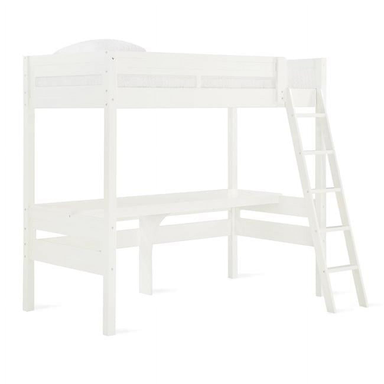 Dorel Living DA6580W DHP Harlan Twin Size Loft Bed with Desk and Ladder