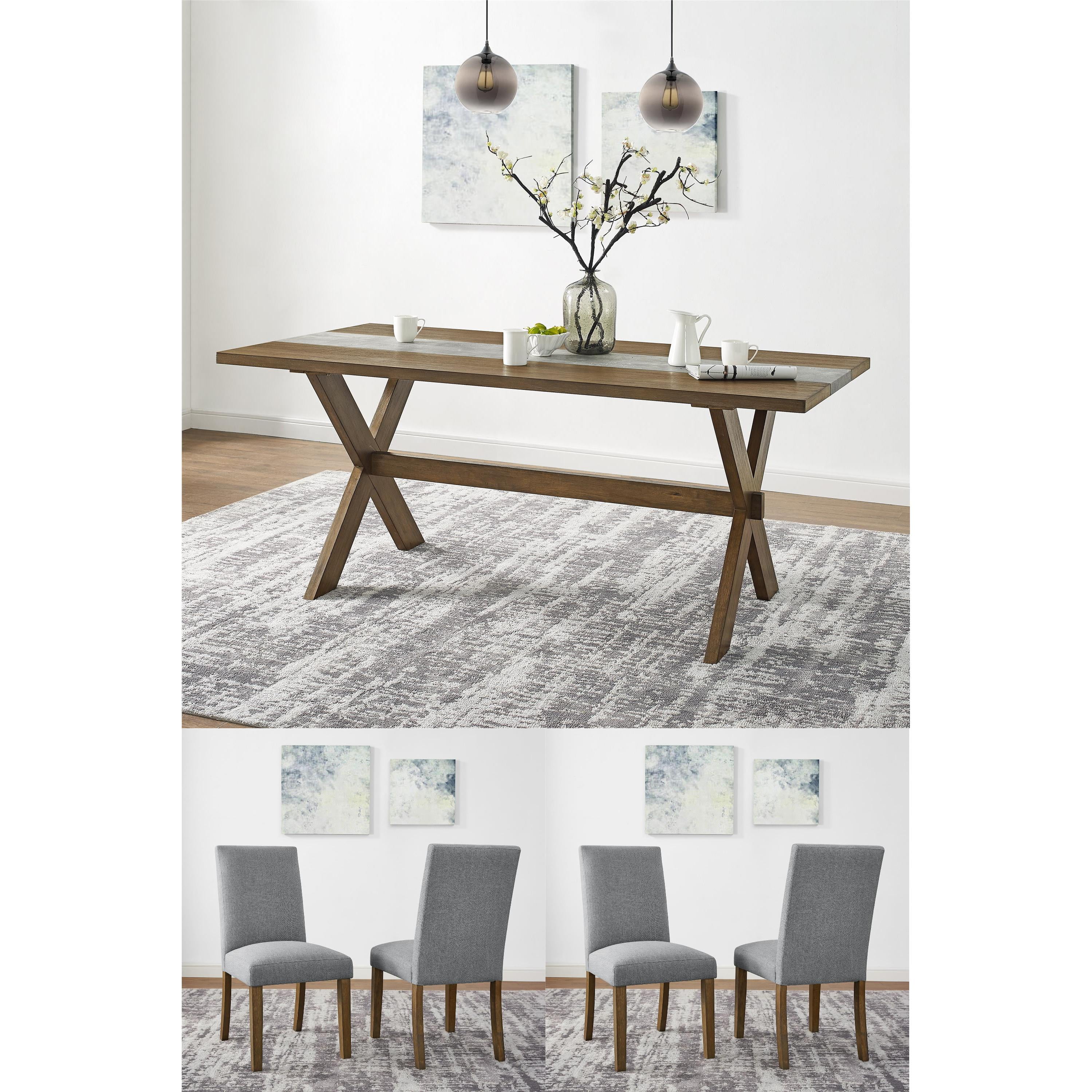Dorel living faux marble top store dining table set
