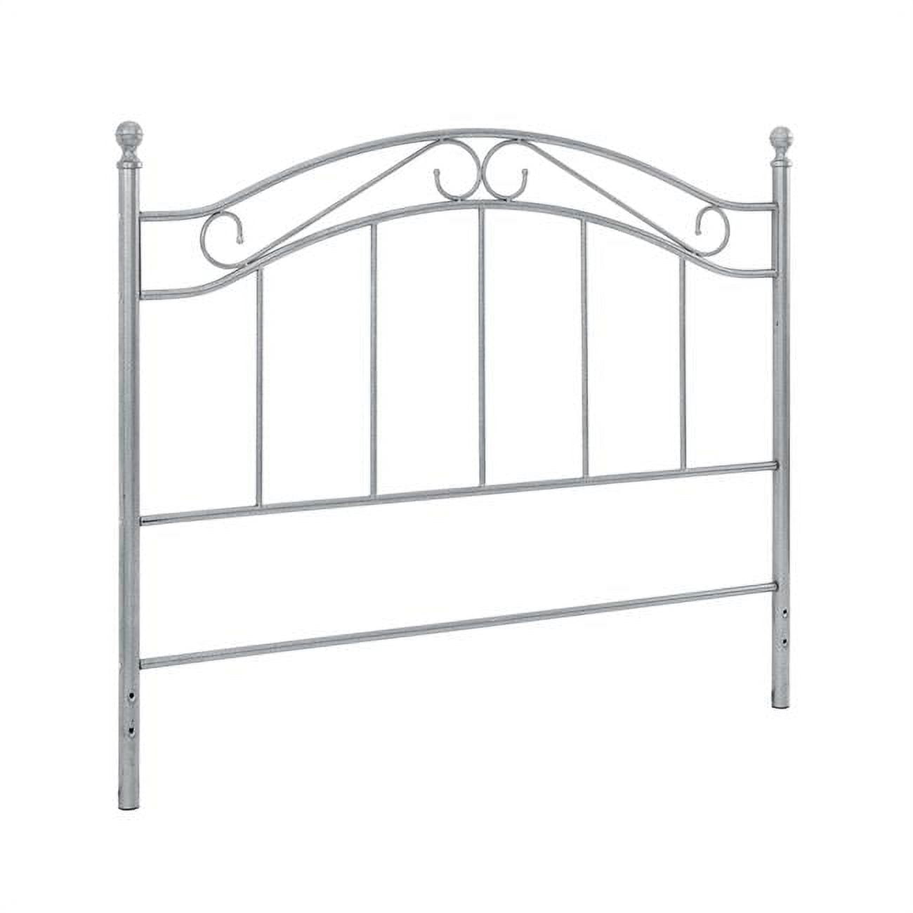 Dorel Living Winnie Queen Metal Spindle Headboard in Pewter