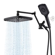 Doreroom Showerhead and Handheld Shower Combo, 4 Mode 12-Inch Wall Mount Shower Set, Water Efficient with Easy Installation