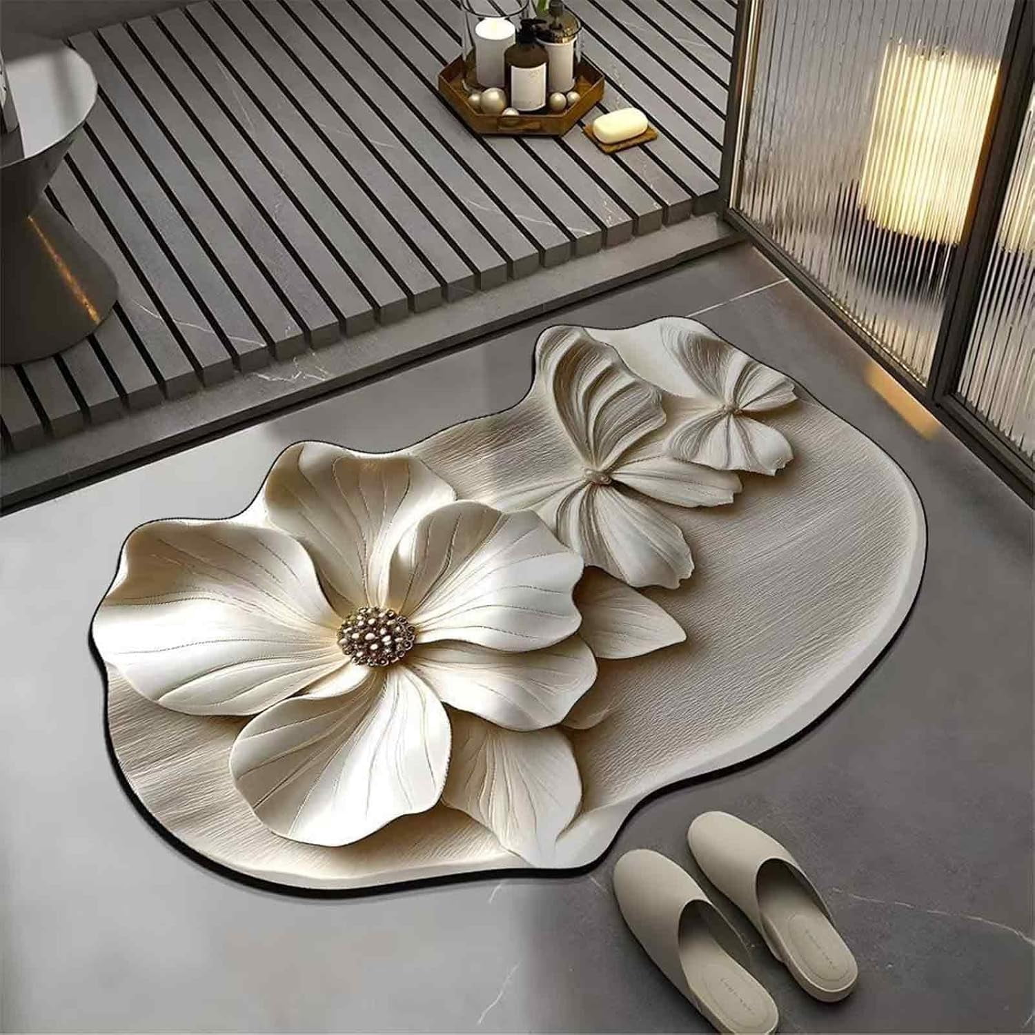 Absorbent Designs Doresty 3D Realistic Pattern Non-Slip Absorbent Mat - Safe, Slip ...