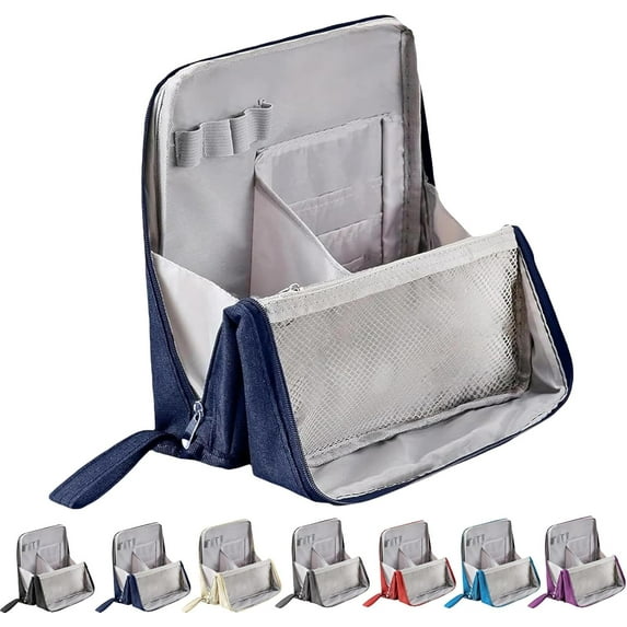 Doresty Makeup Bag,Doresty Standing Makeup Bag– Portable,Multi-Purpose Large Capacity,Waterproof with Compartments,Travel-Friendly