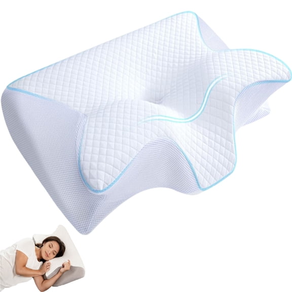 Doreve Cloudfaser Pillow, Doreve Cloudfaser Pro Pillow, Ergonomic Butterfly Support Structure with Aligned Comfort Design, Breathable Constant-Temperature Material, Ideal for Desk Work Use