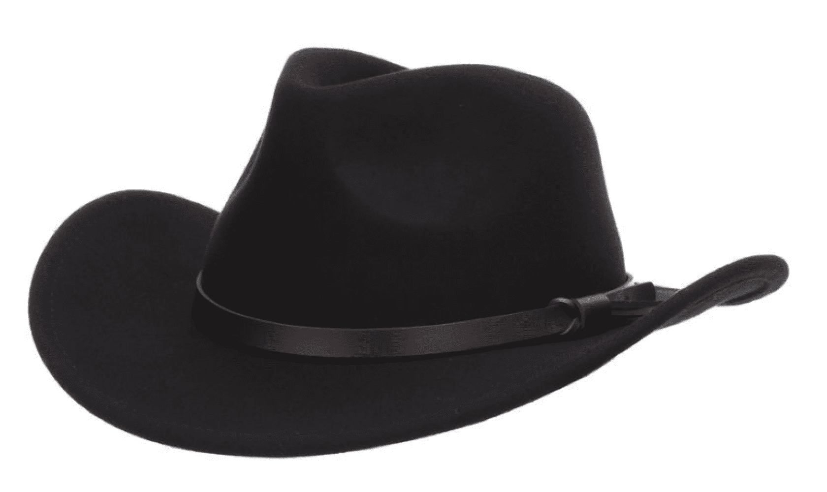 Dorfman Pacific TSCDF56-BLK1 Wool Felt Outback Hat w/ Leather Trim,  Small/Medium 