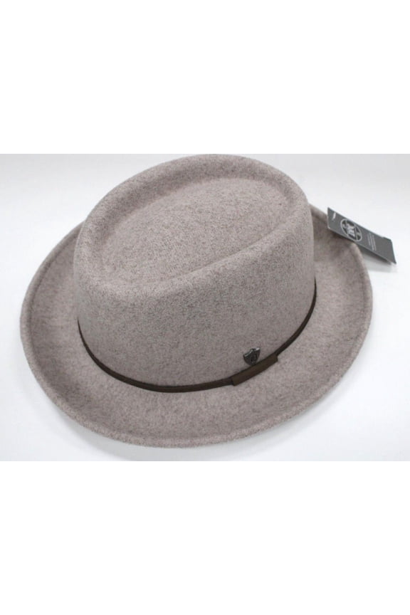 Men's New Dorfman Pacific Taupe Fedora with Leather Band WP5
