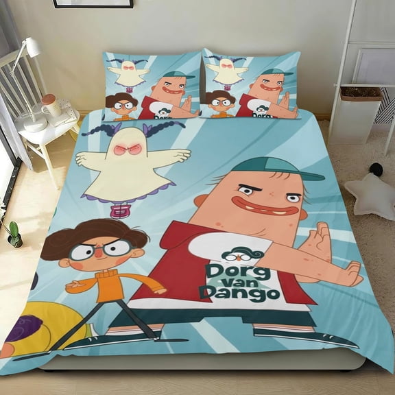 Dorg Van Dango Themed Bed Sheet Set Three Piece Set 53x79 Inches Comfortable And Skin Friendly Unique Design Creating A Star Studded Night Home Decor Gifts For Family Friends fans