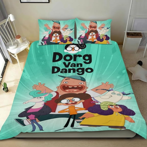Dorg Van Dango Themed Bed Sheet Set Three Piece Set 53x79 Inches Comfortable And Skin Friendly Unique Design Creating A Star Studded Night Home Decor Gifts For Family Friends fans