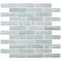 Dorian Cobalt Blue 1-in. x 4-in. Beveled Brick Joint Satin Glass Mosaic Wall and Floor Tile