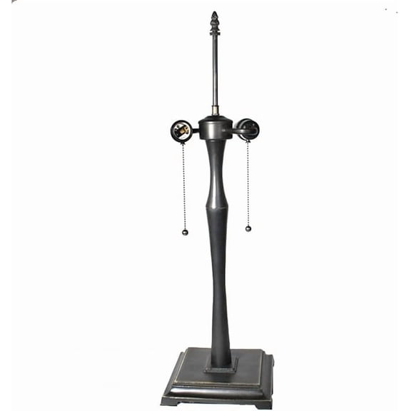 Doric Metal Lamp Base, Dark Bronze Finish with Gold Highlights, Nicely Weighted, 25" Tall