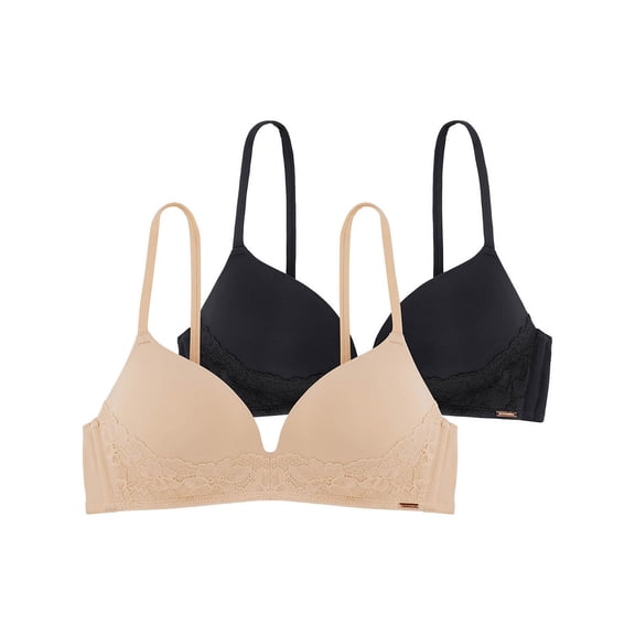 Dorina Women's Fili Light Padded Soft Silk 2 Pc. Demi Bra, D001937MI033-2X0097, Nude, Black,US Size 34A