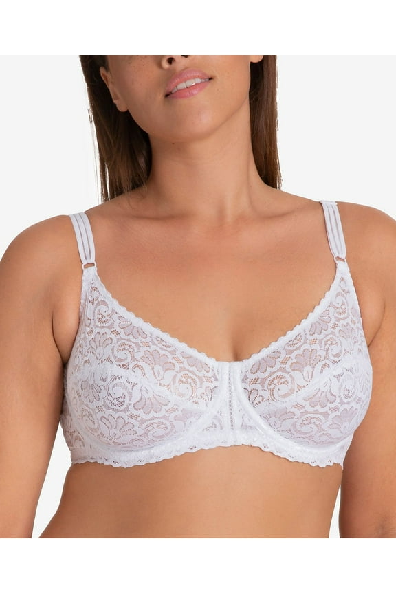 Women's Jacqueline All Lace Non Padded Demi Bra, D1623A-A00 - White, Size 38D