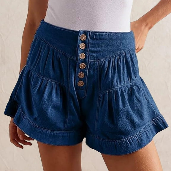 Dorinao Jeans Shorts Sexy Denim Washed Women Pants Ripped Hole Slim Short Women's Jeans, Blue Women Blendingpants, L