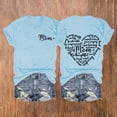 thumbnail image 1 of Dorinao Mama Shirts for Women Short Sleeve Love Letter Printed Graphic Mom Tee Tops, Blue, 3XL, 1 of 9