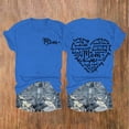 thumbnail image 1 of Dorinao Mama Shirts for Women Short Sleeve Love Letter Printed Graphic Mom Tee Tops, Blue, XL, 1 of 9