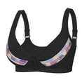 thumbnail image 1 of Dorinao Plus Size Wireless Bra A-G Cup 36-52 – Front Closure, Breathable Full Coverage for Older Women, Black, 36D, 1 of 5
