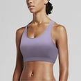 thumbnail image 1 of Dorinao Women's Wireless Hollow Pad Yoga Tank – Racerback Sports Bra for Running & Fitness, Purple, 30A, 1 of 5