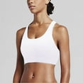 thumbnail image 1 of Dorinao Women's Wireless Hollow Pad Yoga Tank – Racerback Sports Bra for Running & Fitness, White, 32B, 1 of 5