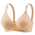 thumbnail image 1 of Dorinao Womens No Underwire Bras Plus Size Comfort Soft Bras Supportive Bralettes Cute Breathable Wireless Bra, Beige, 38B, 1 of 5