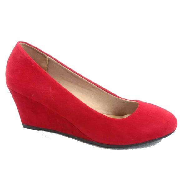 Doris-21 Women's Causal  Round Toe  Low Wedge Heel Shoes