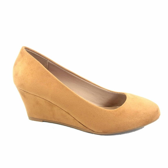 Doris-21 Women's Causal Round Toe Low Wedge Heel Shoes