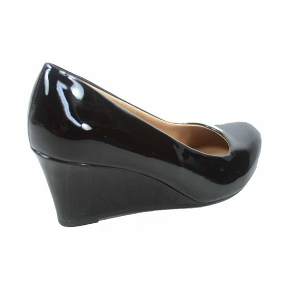 Doris-22 Women's Round Toe Patent Wedge Heel Shoes