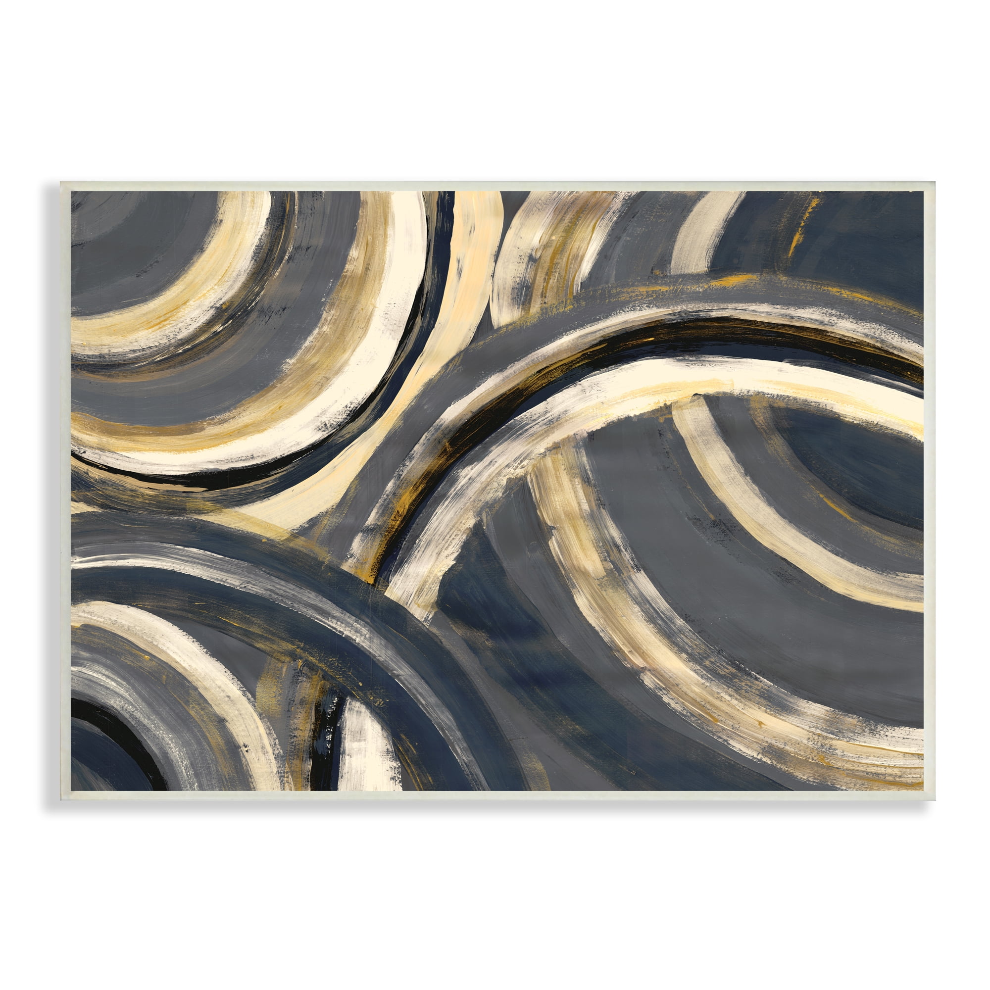 Stupell Industries Abstract Developing Rings Grey Gold Encasing Arches, 10 x 15, Designed by Doris Charest