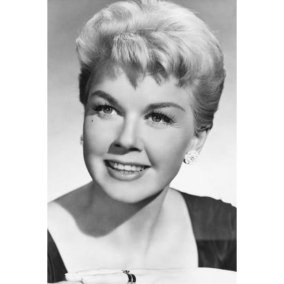 Doris Day B&W Smiling Studio Portrait 24x36 Poster