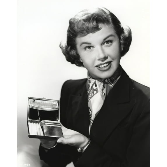 Doris Day Portrait in Classic with Coat and Scarf Photo Print (24 x 30)