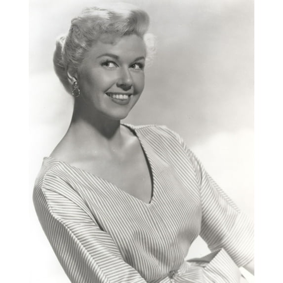 Doris Day Portrait in Classic with Stripes Dress Photo Print (8 x 10)