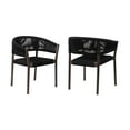 thumbnail image 1 of Doris Outdoor Patio Dining Chair in Dark Eucalyptus Wood with Black Rope - Set of 2, 1 of 9
