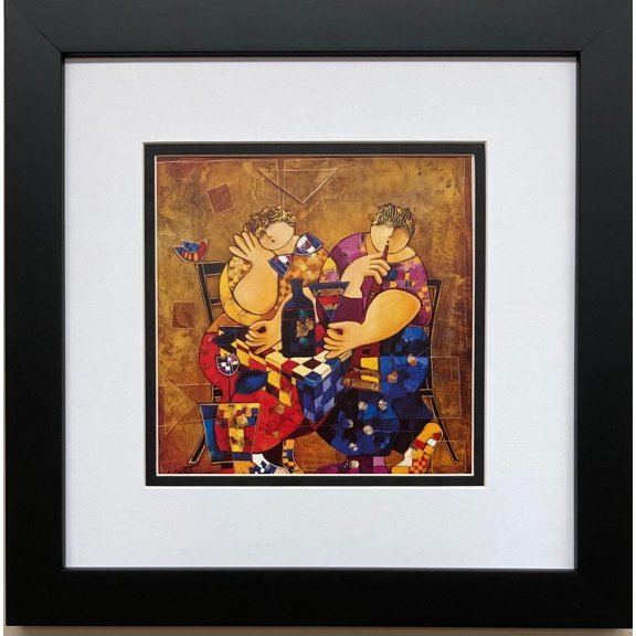 Dorit Levi "Friendly Meeting" Custom Framed Art Print Contemporary Geometric Generic