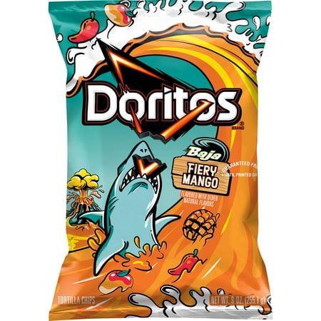 Doritos Baja Fiery Mango Flavored Tortilla Chips, 9 oz Bag