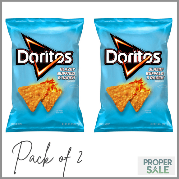Doritos Blazin' Buffalo & Ranch Flavored Tortilla Chips, 9.25 oz Bag ( pack of 2 )