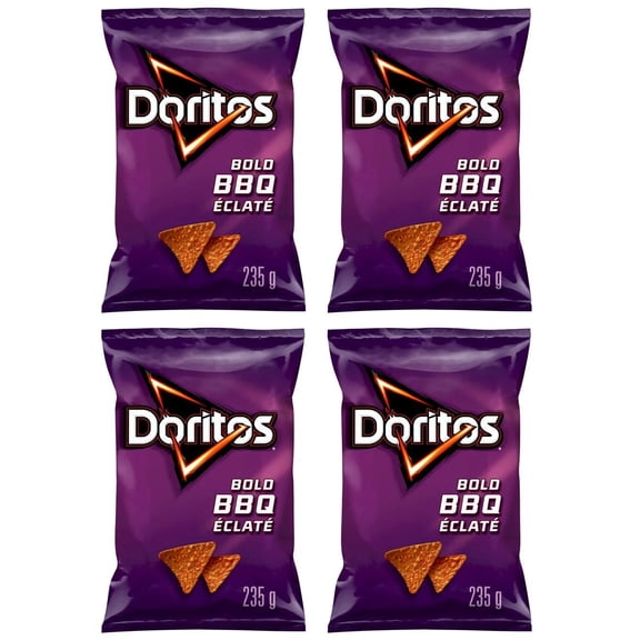 Doritos Bold BBQ Flavoured Tortilla Chips, 235g (4 Pack)