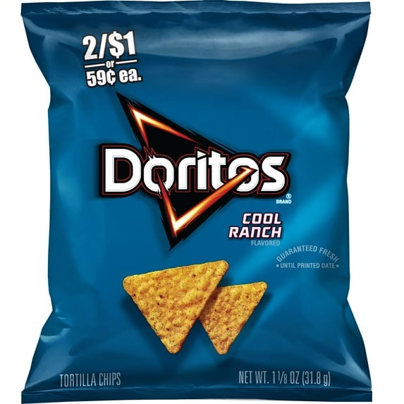 Doritos Cool Ranch Flavored Tortilla Chips, 1.125 oz Bag
