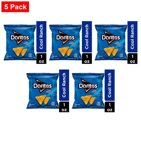 Doritos Cool Ranch Flavored Tortilla Chips 1 oz - 5 Pack