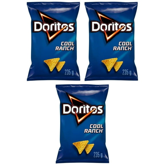 Doritos Cool Ranch Flavored Tortilla Chips, 235g (3 Pack)