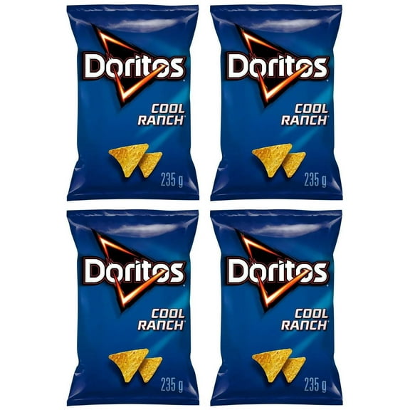 Doritos Cool Ranch Flavored Tortilla Chips, 235g (4 Pack)
