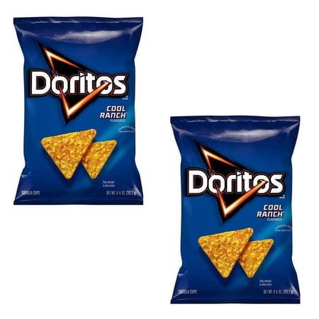 2 PACK, Doritos Tortilla Chips Cool Ranch Flavor Snack Chips
