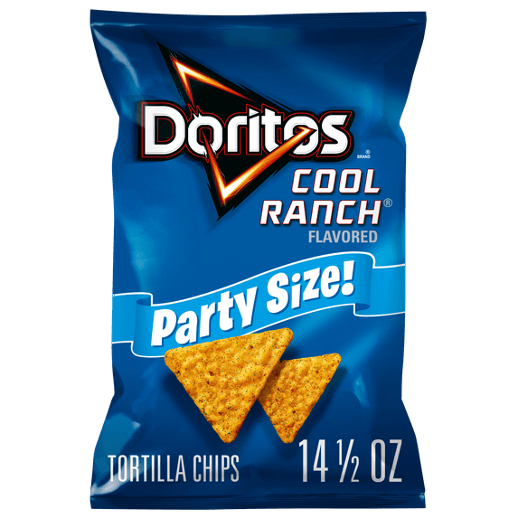 Doritos Cool Ranch Tortilla Snack Chips,Party Size, 14.05 oz Bag