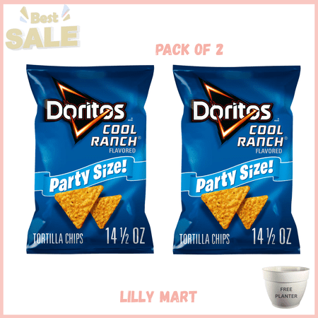 Doritos Cool Ranch Flavored Tortilla Chips, Party Size, 14.5 oz Bag pack 0f 2