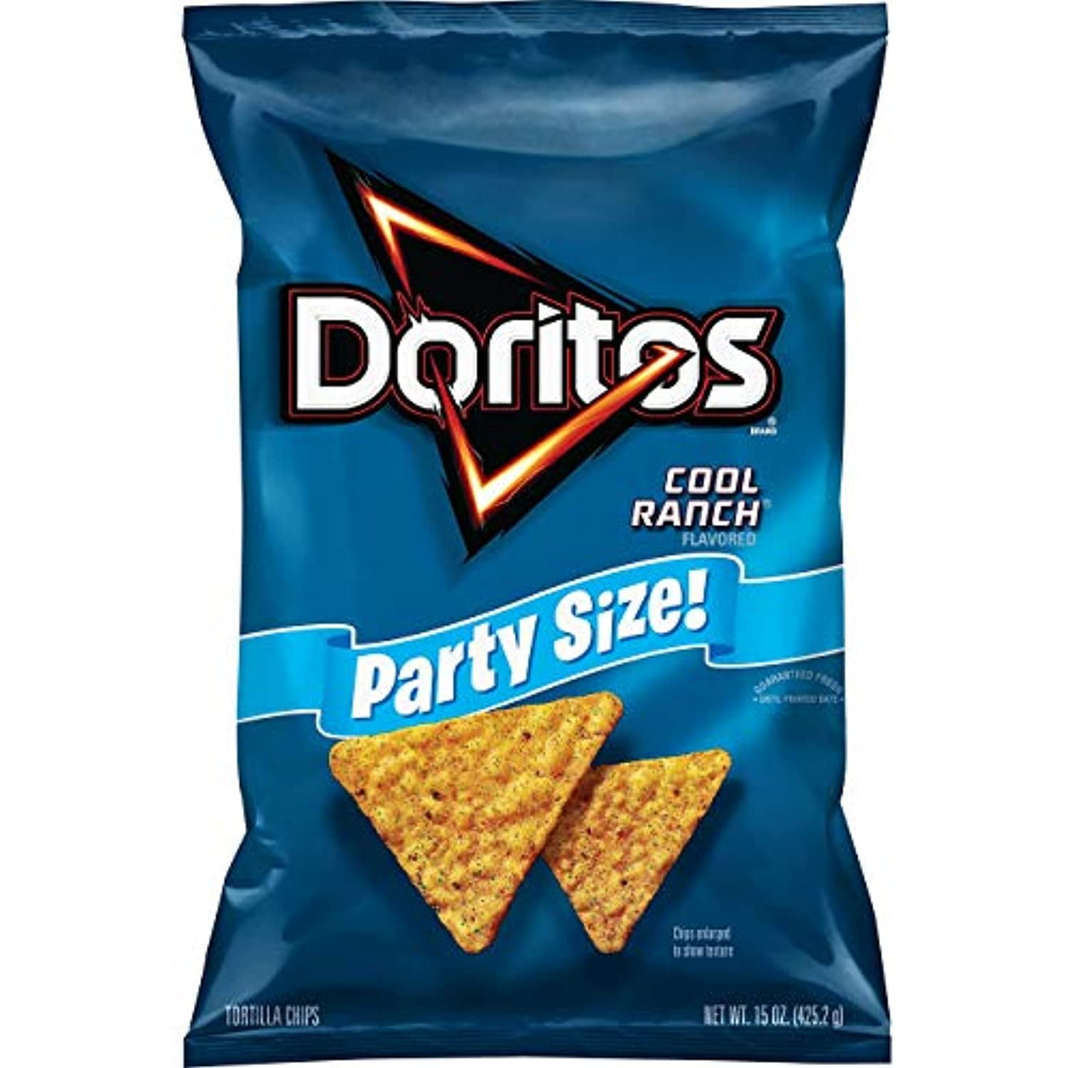 Doritos, Cool Ranch Flavored Tortilla Chips Party Size, 15 oz, 4 Pack