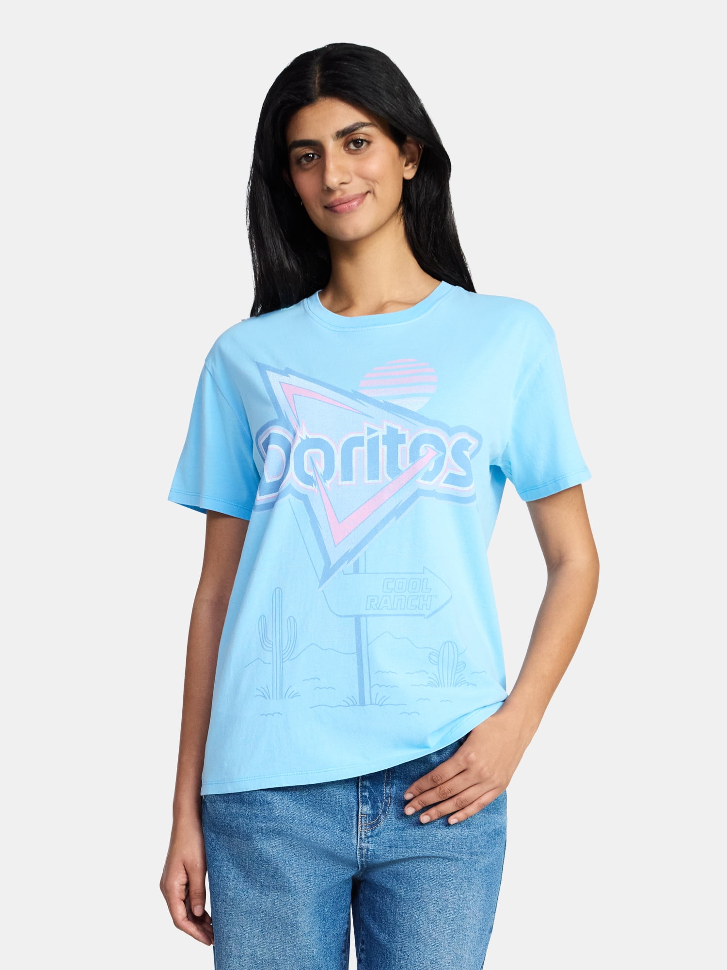 Doritos Cool Ranch Women's Graphic Tee with Short Sleeves, Sizes XXS-XXL
