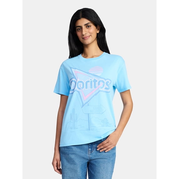 Doritos Cool Ranch Women's Graphic Tee with Short Sleeves, Sizes XXS-XXL