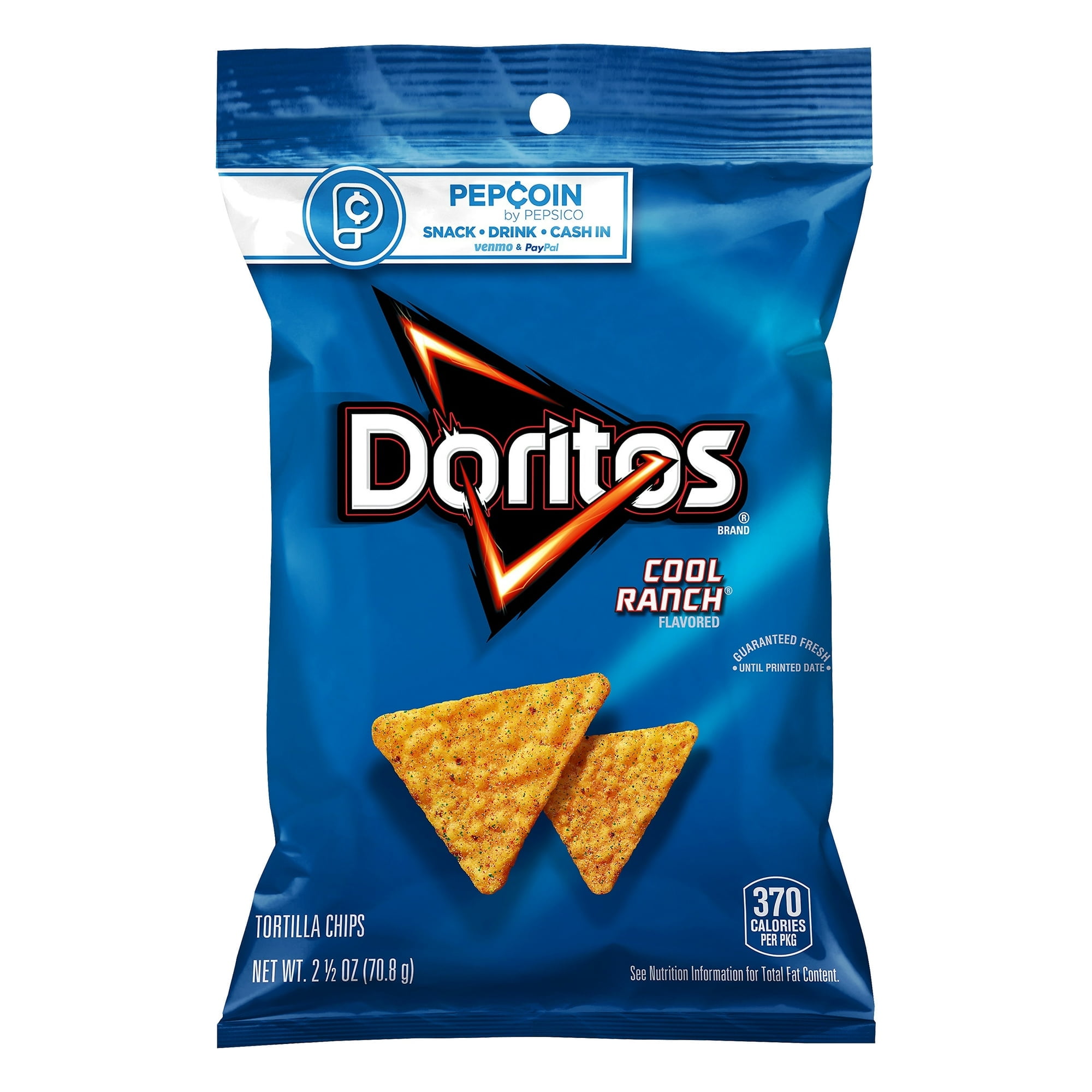 Doritos Tortilla Chips Cool Ranch Flavored 2 1/2 Oz