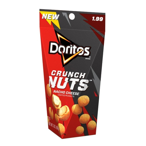 Doritos Crunch Nuts, Nacho Cheese Coated Peanuts, 3 oz Bag
