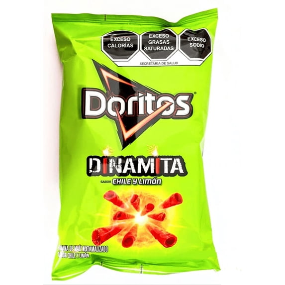 Doritos Dinamita Chile Limon Sazonado Flavored Tortilla Chips 1.75 Ounce (12 Plastic Bag)